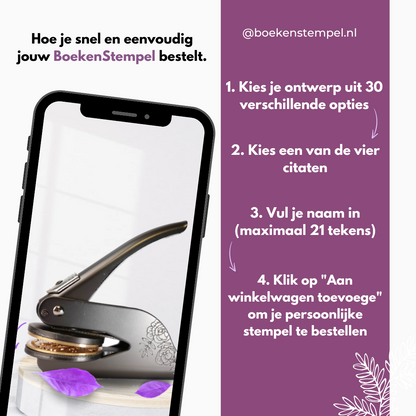 Hoe je snel en eenvoudig jouw BoekenStempel bestelt.