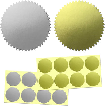 100-pack Boekenstempel stickers in goud en zilver.